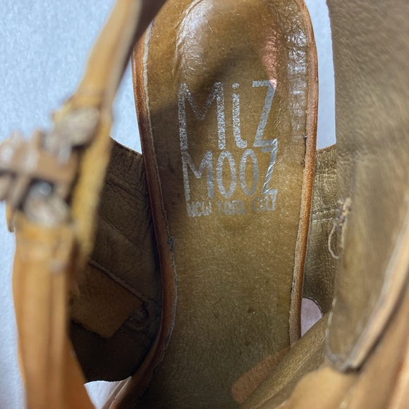 Miz Mooz Becca Brown Leather Wedge Open Toe Sandals size 40 - Picture 6 of 7